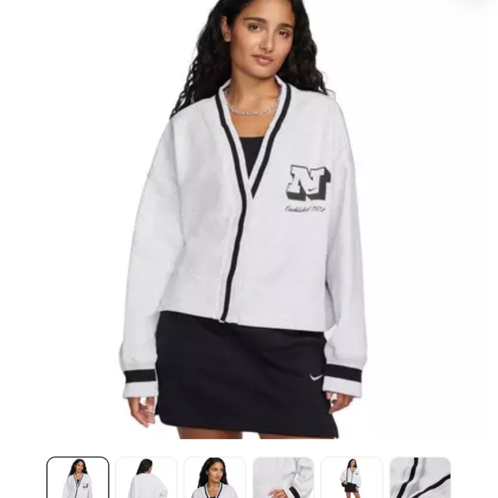 Nike White and Black Women's Jacket